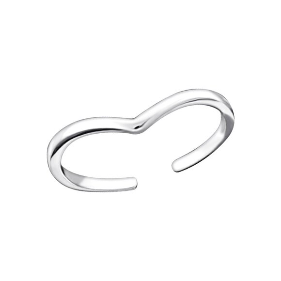 Sterling Silver Adjustable Heart Toe Ring - Picture 1 of 1